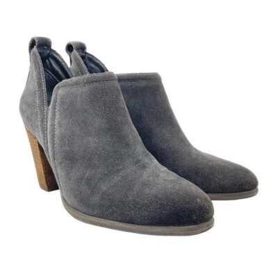 Vince Camuto Zapatos Mujer 9M Gris Francia Botines Gamuza Cuero Tacón Bloque Foto 1 de 4