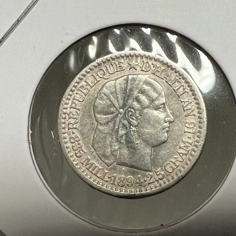 1894 HAITI  SILVER 10 CENTIMES HIGHER GRADE Cover