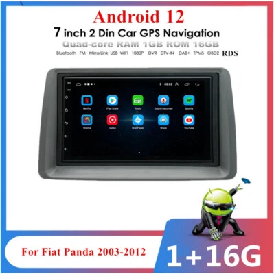 Durable For Fiat Panda 2003-2012 7'' For Android 12 Car Stereo Radio GPS WIFI - image 1 of 4