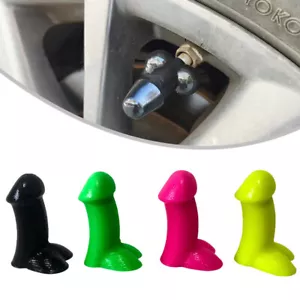 4 Pcs Dick Penis Shape Silicone Funny Prank-Gag Adult Set Tire Valve Cap - Picture 1 of 16