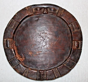 Yuruba Ifa Round Divination Board African Tribal Art Wood Good Color - Picture 1 of 9