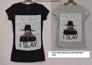 CAMISETA MUJER MANGA CORTA GRIS LIMONADA COOL "I SLAY" CAMISETA S-3XL - Imagen 1 de 1