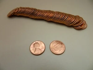 1991 Lincoln Cent Memorial Penny, Roll of Gem BU Red's - Picture 1 of 2