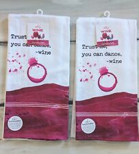 Set of New "Trust me you can Dance - Wine"  Funny and Stylish White and Red 