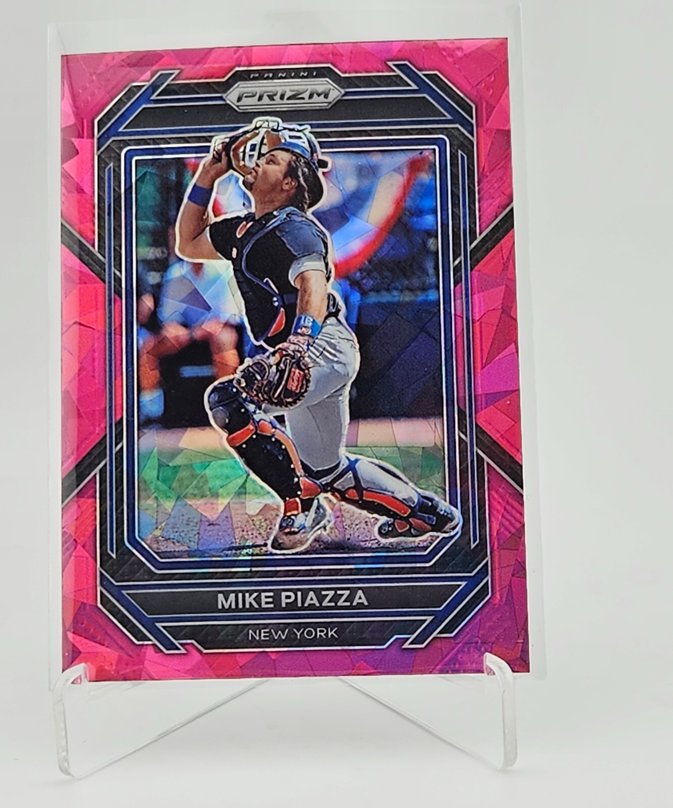 2023 Panini Prizm - Pink Cracked Ice Prizm #91 Mike Piazza New York Mets