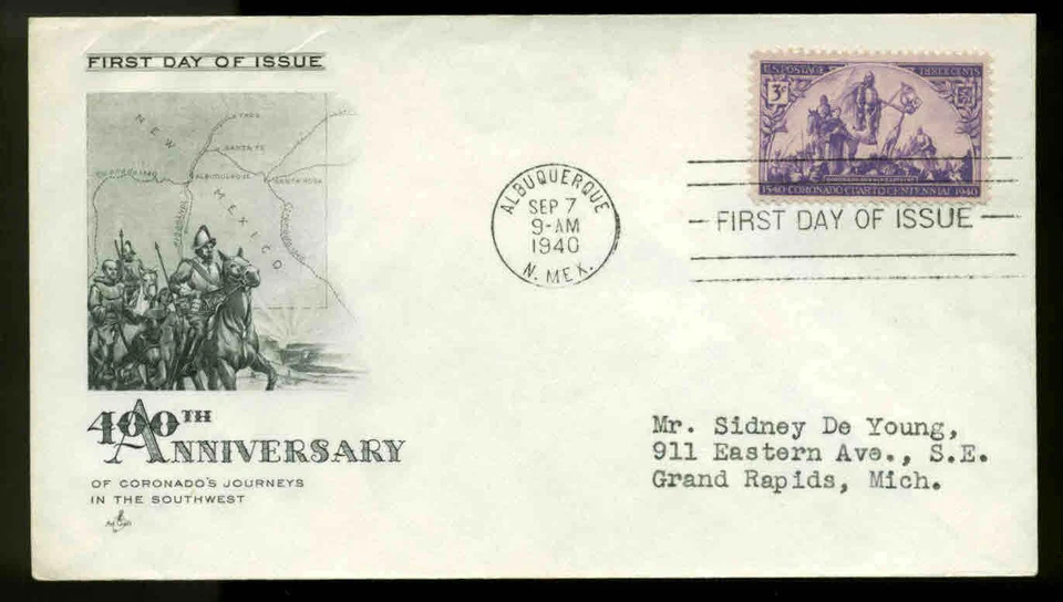 898 CORONADO FDC ALBUQUERQUE, NM ARTCRAFT CACHET - Image 1 of 1