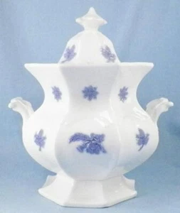 Chelsea Blue Thistle Sugar Bowl Adderly Porcelain Antique As Is - Picture 1 of 13