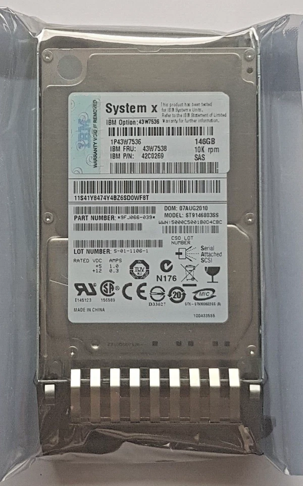 146 GB SAS IBM System X 43W7536 15K RPM HDD 2.5 " Internal Hard Drive New + - Image 1 of 1