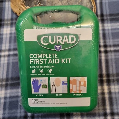 Kit completo de primeros auxilios Curad en estuche rígido, cortes menores, quemaduras y moretones, 175 piezas Foto 1 de 3