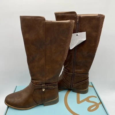Life Stride Women's Xtrovert Tall Riding Boots Brown Faux Leather Wide-Calf 8.5W - Image 1 of 4