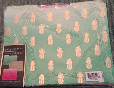 9 Pineapple Flamingo Tropical File Folders Paper Desk Craft  Organizer  - Image 1 of 3