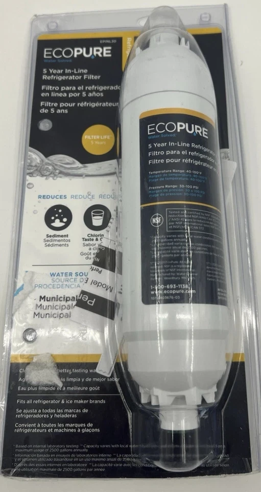 Ecopure Epinl30 In-line refrigerator filter.(NO FITTINGS - Image 1 of 1