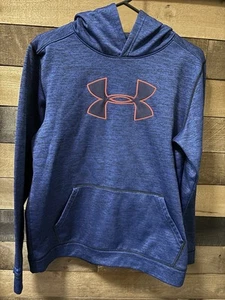 Under Armour UA Boys Youth XL Hoodie Loose Fit Heathered Blue & Orange - Picture 1 of 3
