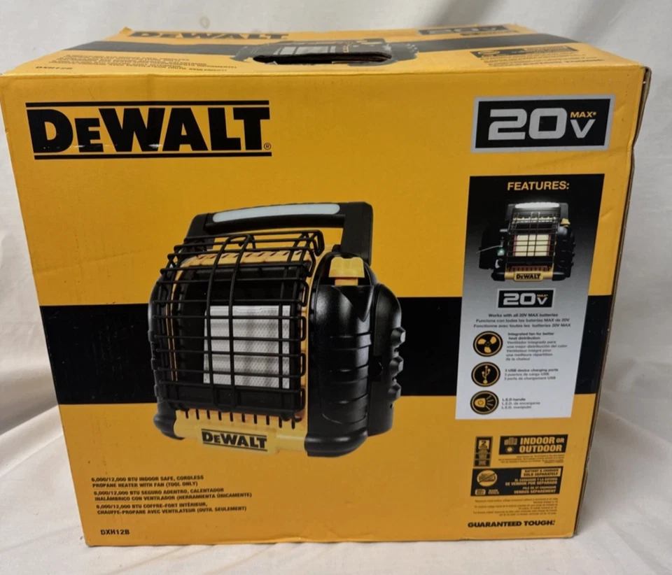 ¡NUEVO! Calentador de propano radiante portátil para exteriores DeWalt DXH12B 20V 12.000 BTU Foto 1 de 1