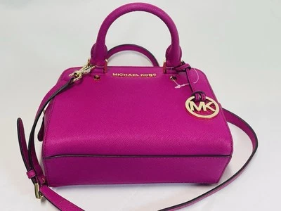MICHAEL MICHAEL KORS JET SET TRAVEL SMALL SATCHEL BAG  GENUINE LEATHER FUSCHIA - Image 1 of 4