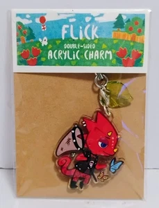 FLICK ANIMAL CROSSING DOUBLE SIDED ACRYLIC CHAMELEON BUTTERFLY CHARM NIP - Picture 1 of 4
