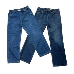 Cat & Jack Boy's 12 Straight Jeans Lot Stretch Cotton Blend Casual Classic Blue - Picture 1 of 8