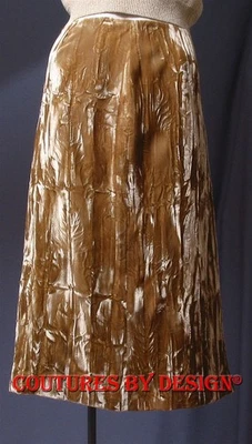 Falda de terciopelo aplastado St John Knits Couture amarillo dorado talla 10 nueva con etiquetas Foto 1 de 2