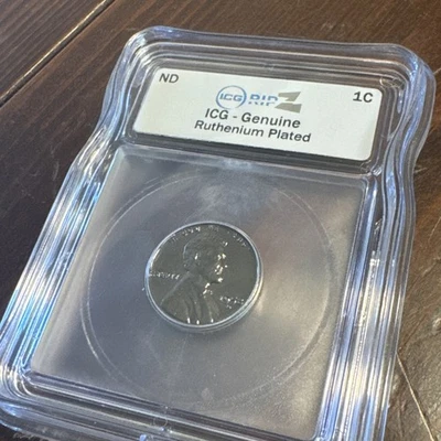 1958 - D Genuine Ruthenium Plated Wheat Penny - ICG Certified From ICG Ripz - Image 1 of 4