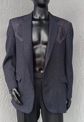 Abrigo Deportivo Circle S Blazer 40R Manchado Azul Gris Western Dallas Texas Vaquero Foto 1 de 4