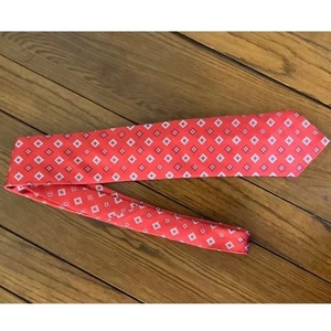 Krimson By Kavame Red Silk Necktie Handmade Geometric Afrocentric Pattern Men's - Picture 1 of 3