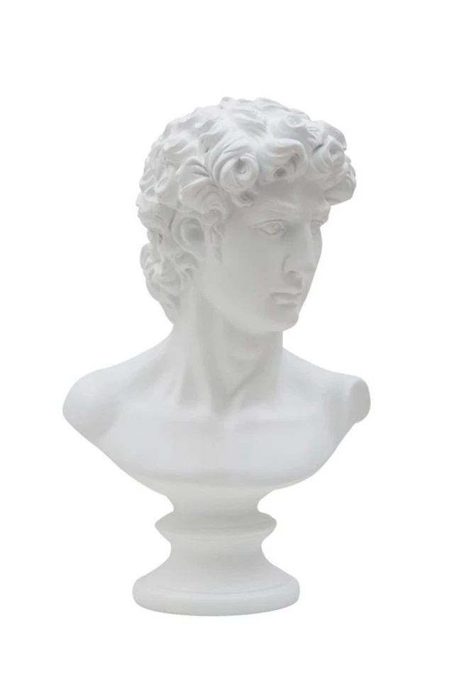 Figura Clásico Busto de Hombre Réplica David Von Michelangelo Estatua Blanco H - Imagen 1 de 4
