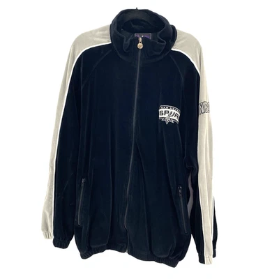 Vintage San Antonio Spurs NBA Unique Sports Generation Velour Jacket Mens XXL - Image 1 of 4