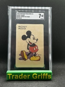 1930s WHITMAN MICKEY MOUSE OLD MAID CARD GAME SGC 7 GRADED WALT DISNEY RARE - Picture 1 of 2