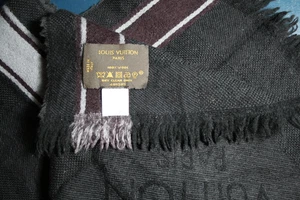 Vintage Louis Vuitton Paris Rayas Grande 68 x 13" 100% Lana Bufanda Renacimiento - Imagen 1 de 18