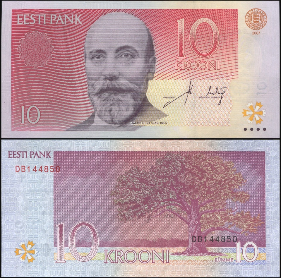 Estonia Banknote 10 krooni 2007 (2009) Unc Cat# P.86b - Image 1 of 1