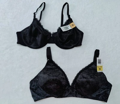 Bestform Fruit of the Loom Womens Size 38C Black Soft Cup Bra Lot - Image 1 of 4