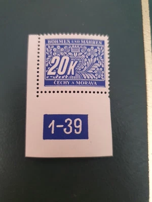 Böhmen und Mähren Besetzung 2. WK Portomarken 14 Plattennummer Mi 34,- Postfrisc - Bild 1 von 4