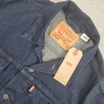 Chaqueta de Camionero Levi Strauss & Co Estándar Lavado Oscuro Denim Para Hombre Talla M Irregular Foto 1 de 4