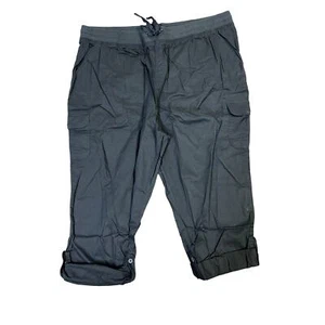 Woman Within Women's Black Convertible Length Straight Cargo Utility Pants - 28W - Picture 1 of 9