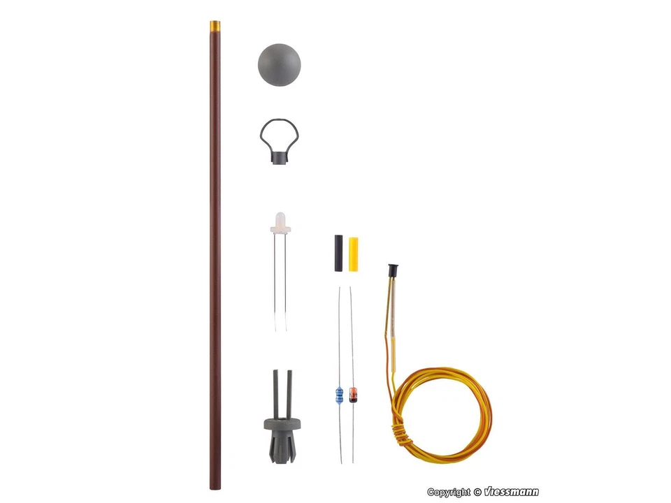 Viessmann 6927 Bausatz Holzmastleuchte DDR-Reichsbahn, LED warmweiß, TT - Bild 1 von 1