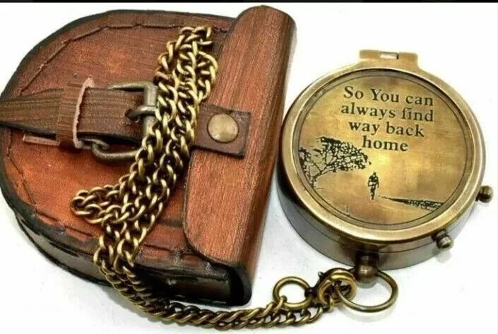 Antik Vintage Messing Taschenkompass Messing Maritim Kompass Marine Kompass Geschenk - Bild 1 von 4