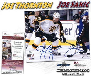 JOE SAKIC & JOE THORNTON Signed AVALANCHE "FACE OFF" 8x10 - JSA #I84519 - Picture 1 of 1