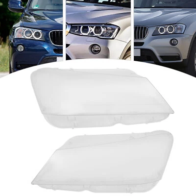 For BMW F25 X3 2011-2014 Left & Right Headlight Lens Headlamp Cover Clear Foto 1 de 4