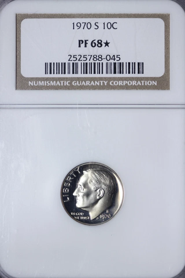 PROOF 1970-S Roosevelt Dime NGC PF68 STAR Deep Cameo Obverse GCQ - Image 1 of 2