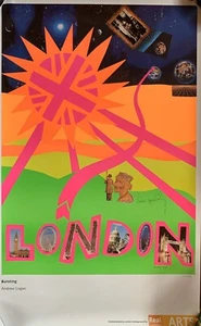 🖼 Andrew LOGAN (1945) POSTER "BURSTING" 2002 LONDON Underground for REAL ARTS - Foto 1 di 5