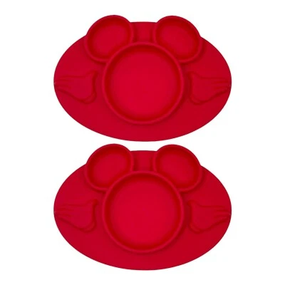 Disney Los Primeros Años Mickey Mouse (2) Silicona Placa Seccionada Mantel Rojo Foto 1 de 4