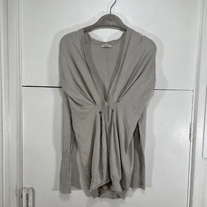 Brunello Cucinelli Cardigan Cashmere Silk Blend Button Cardigan Stone Size XS - Picture 1 of 5