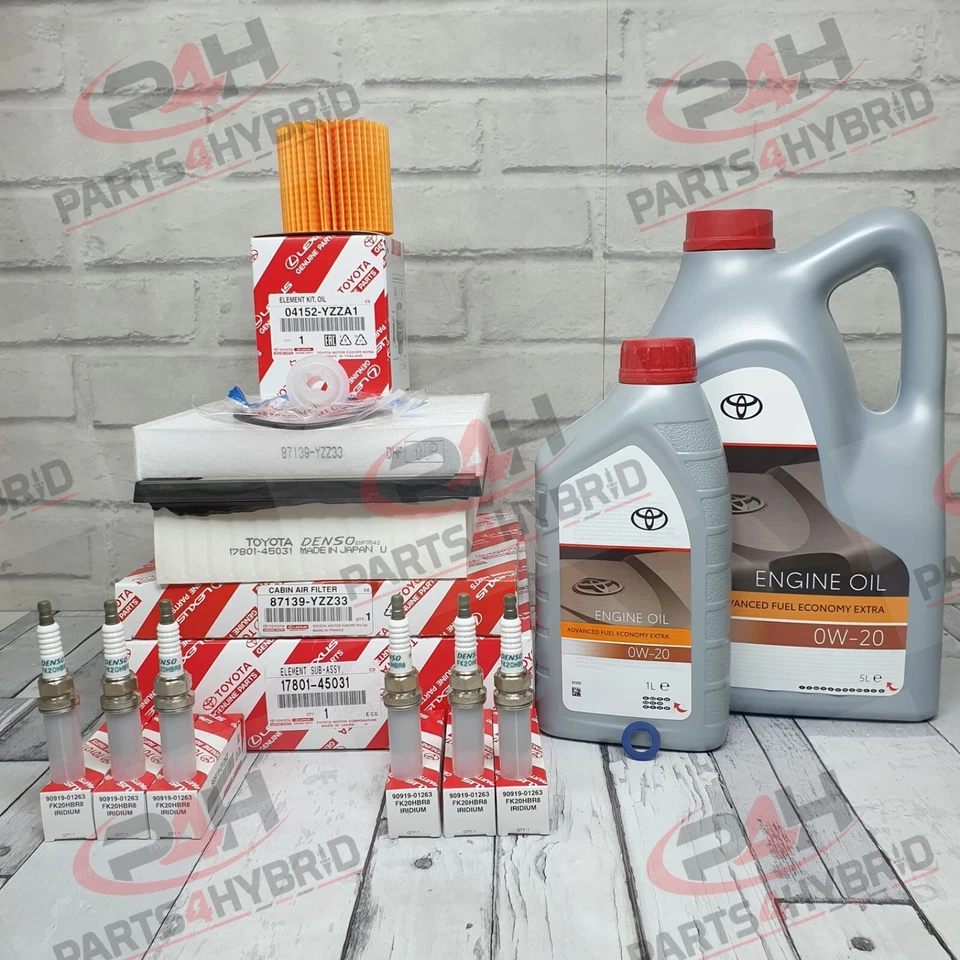 Lexus RX450H Service Kit With Spark Plugs 16-21 GYL25 Genuine 0W20 Oil & Filters - Image 1 of 1