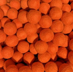 3cm Dark Orange Colour Felt Balls Handmade Felted Wool Beads Pom Pom DIY Crafts - Picture 1 of 1