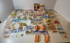 VTG Craft Supplies NOS Doll & Angel Parts Lot (52) Packages Heads Arms Wings - Picture 1 of 14