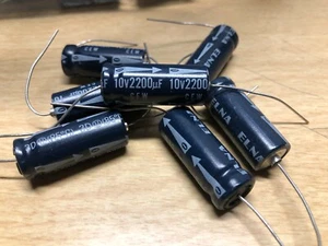 Qty 5 Elna 2200uf 10v Axial Electrolytic Capacitor NOS - Picture 1 of 1