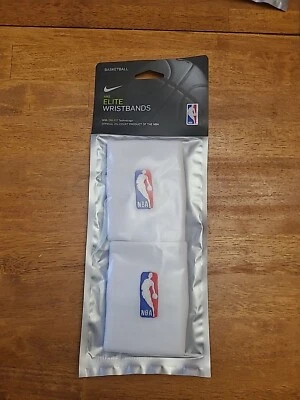 Muñequeras Nike Elite NBA Baloncesto Dri-Fit Blancas Foto 1 de 2