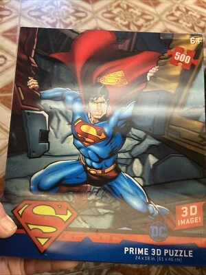 New Superman Strength DC 500 Piece Prime 3D Image Lenticular Puzzle Ages 6+ - Image 1 of 3