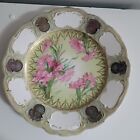 Vintage Wheelock Vienna Austria Decorative Plate Lustreware Panels Pink Flowers