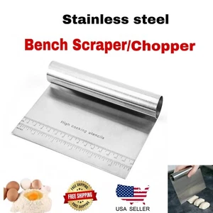 Dough Cake Stainless Steel Kitchen Pizza Flour Tool Cutter Chopper Scraper - Picture 1 of 10